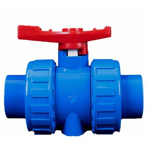 PVC-Kugelhahn, 2-Wege-Lösungsmittelschweißung (Kleber) und BSP (Gewinde) für Wasserversorgungsrohrverschraubung, DN25 (32 mm)