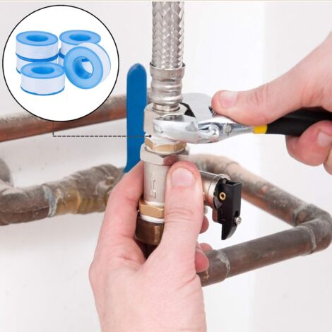 PTFE-Schlauch, Wasserklempner, Teflon-Klempner-Verbindungsdichtungsbänder für Duschschlauchkopf, 6 Rollen 3/4 Zoll (18 m)