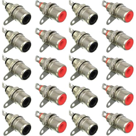 20 Stück Cinch-Buchse für Schalttafelmontage, RCA-Terminal-Audio-Anschluss, RCA-Lötanschluss, RCA-Stecker (1/4)