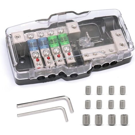 Blade-Sicherungshalter, Auto-Audio-Stereo-ANL-Verteilerblöcke, 4-Wege-Sicherungskastenblock, 0/4GA, 30 A, 60 A, Leistungsblock (1/5)