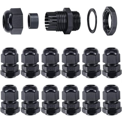 20 Stück PG7 Kunststoff wasserdicht verstellbar 3–6,5 mm Konnektivität Kabelverschraubung Anschlüsse Kabelverschraubung Dichtungen mit Dichtungen (1/5)