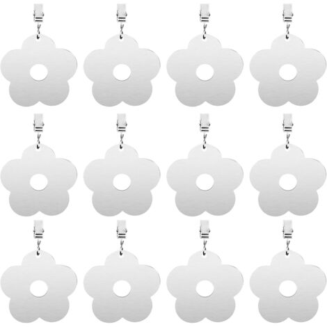 Diealles Shine Tischdeckenbeschwerer, 12 Stück schwere Tischdeckenbeschwerer, Edelstahl-Tischdeckenbeschwerer mit Clips, Tischdeckenanhänger für den Garten im Freien (1/5)