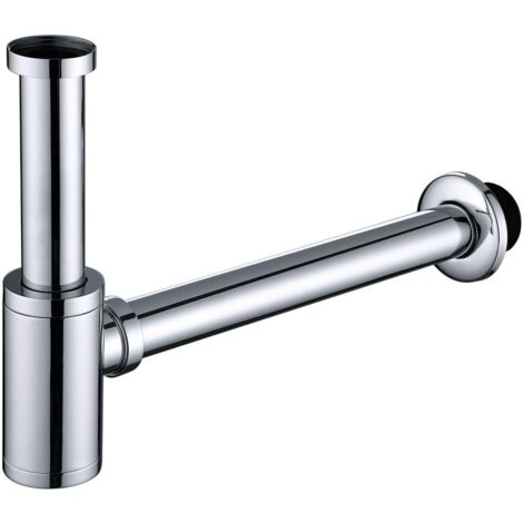 Waschbecken-Siphon, Chrom-Siphonrohr, Design L, aus Edelstahl, geruchshemmend, 1 1/4 Zoll, hohe Qualität, für Waschbecken (1/5)