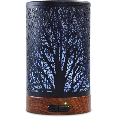 Elektrische Ultraschall-Diffusoren für ätherische Eisenöle, 100 ml, leiser Luftbefeuchter, Timer und wasserlose automatische Abschaltung, 7 Farbwechsel für die Spa-Yoga-Massage zu Hause (Baum) (1/5)