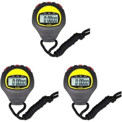 3er-Set elektronische Stoppuhr mit großem Display, professioneller Lauf-Timer, Sport-Schiedsrichter-Trainer-Stoppuhr, wasserfeste Lauf-Stoppuhr (1/5)