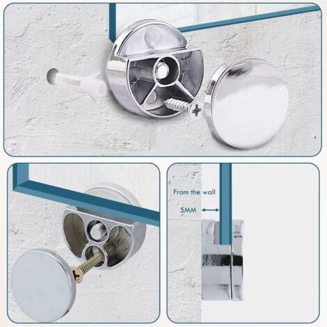4 Edelstahl-Spiegelclips – Für Glas Bis 6 Mm, 36x25 Mm, Rostfrei