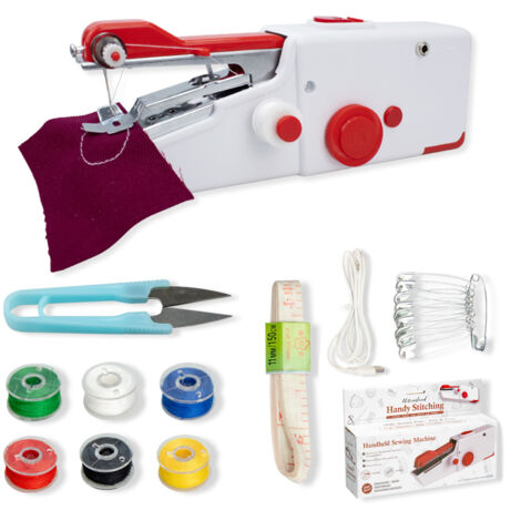 Handnähmaschine, Mini-tragbare elektrische Nähmaschine für Erwachsene, Schnellstich, geeignet für Kleidung, Stoffe, Zuhause, Reisen, Heimwerken (1/5)