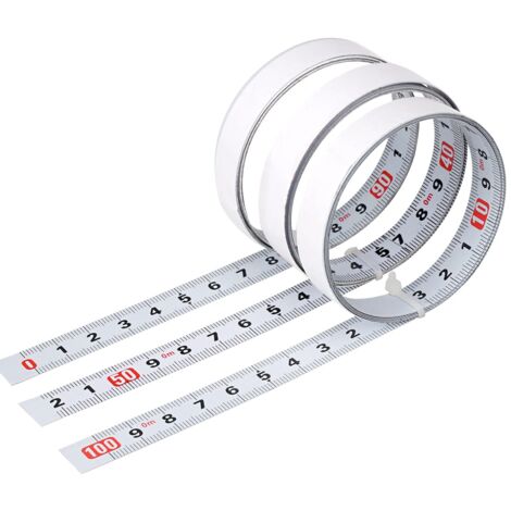 Stück selbstklebendes Maßband aus Kohlenstoffstahl, selbstklebendes metrisches Lineal, klebriges Maßstabs-Stahllineal, metrisches selbstklebendes Maßband, für Werkbänke und Maschinen (1/5)