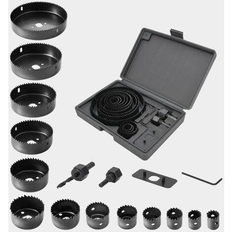 16-teiliges Bau-Lochsägen-Set 19–127 mm für Holz, Metall, Gips (1/4)