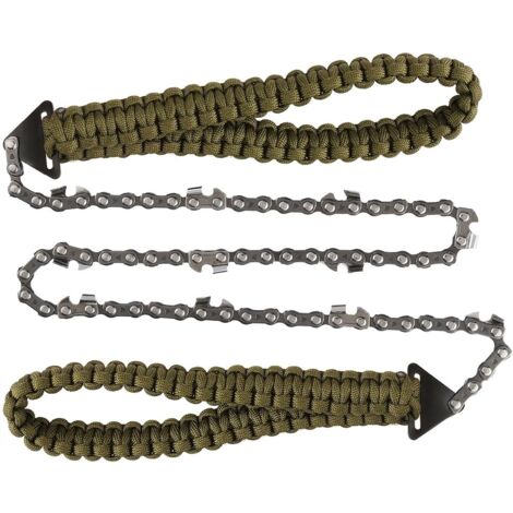 Tragbare Kettensägen-Handsäge mit Fallschirmseilgriffen, Multifunktions-Nylontasche, Kabelsäge für Überlebensausrüstung, Camping, Jagd. (65 cm) (1/5)