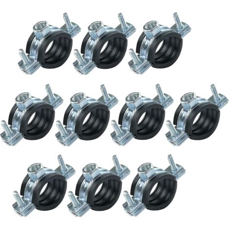 Set mit 10 Schallschutzmanschetten – Befestigungshalterung mit Dichtung – für Rohr Ø 3/4'' 26–30 mm – aus verzinktem Stahl – zum Einschrauben М8/М10