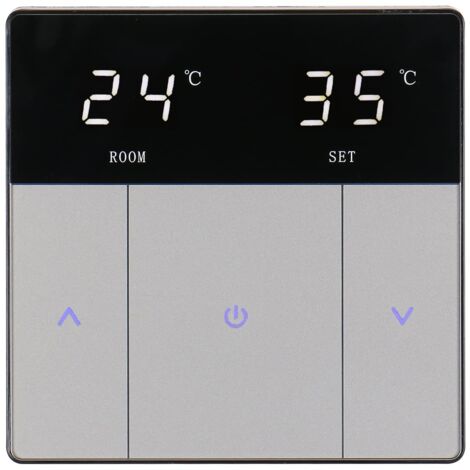 Fußbodenheizung Touch-Button-Heizungsthermostat, energiesparend und einfach zu bedienen, AC230V 10A für Fußbodenheizung, Schwarz