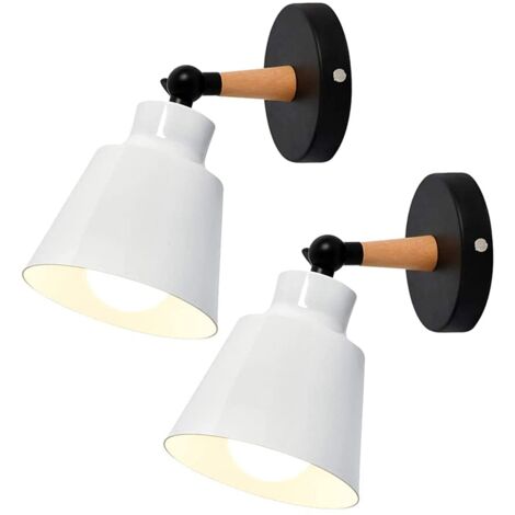 2 Packungen Vintage-Industrie-Wandleuchten, Deckenleuchten, E27-Leuchten, Metall, verstellbare Retro-Innenwandleuchte für Schlafzimmer, Küche, Restaurant (ohne Schalter, weiß) NPTERBL (1/5)
