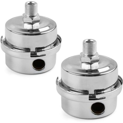 2 Stück Luftkompressor-Filterschalldämpfer, Metall-Luftfilter, Schalldämpfer-Saugfilter zur Verwendung im Luftkompressor-Einlass und blockiert Staub, reduziert Geräusche – 16 mm (1/5)
