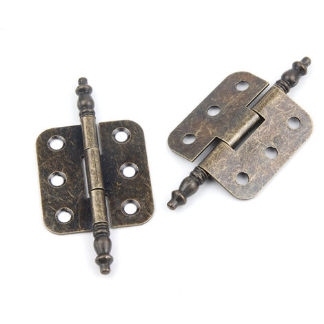 Stück antike Scharniere, 70 x 35 mm, Vintage-Schranktürscharnier, 6 Löcher, Retro-Scharniere, klappbar, dekoratives Scharnier, Eisen, antikes Möbeltürscharnier mit 24 Schrauben für Schubladen, Schränk (1/5)