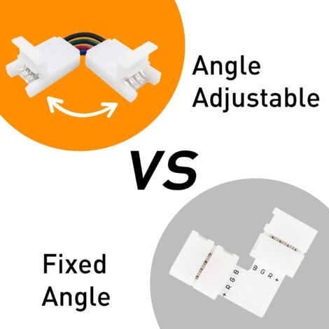 Produktbild von Amefil 4-polige COB RGB LED Streifenverbinder T-förmig – 10 Mm Breite – Für 5050 DIY Beleuchtung – 5 Stück Im Set