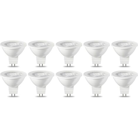 10er Pack LED Leuchtmittel GU5,3 MR16 5W warmweiß nicht dimmbar, 220V [Energieklasse G]