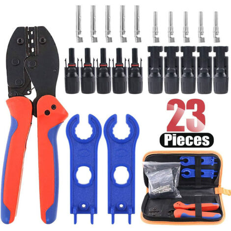 Solar-Crimpwerkzeuge, 23-teiliges Crimpwerkzeug-Set, MC4-Solarkabelstecker, 2,5 bis 6 mm², Solar-Crimpwerkzeuge für Solarpanel-PV-Kabel