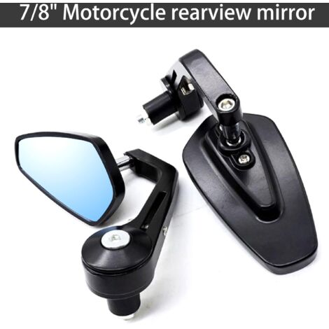 Motorrad-Spiegel, 7/8 Zoll 22 mm, Motorrad-Rückspiegel, Lenkerende, blendfrei, Motorrad-Seitenspiegel, Yamaha, Suzuki, Kawasaki, NPTERBL