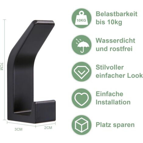Cerekony Selbstklebender Toilettenpapierhalter Aus Edelstahl – Schwarz, Kein Bohren, Für Wand
