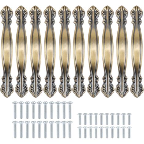 10er-Pack Vintage-Antik-Bogen-Schrankgriffe – Möbeltürgriffe 10,9 cm lang (64 mm Lochabstand) – grüne Bronze (1/5)