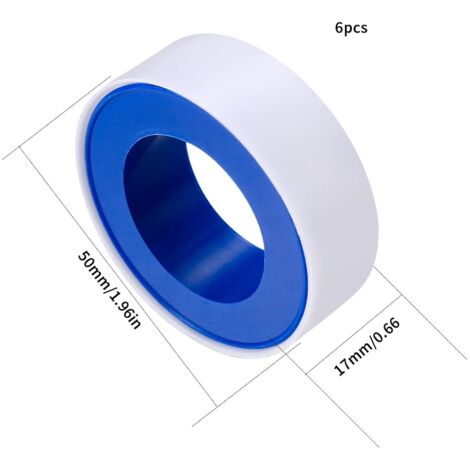 PTFE-Dichtungsband, industrielles Markierungsband, Teflon-Sanitär-Dichtungsbänder, 12 mm x 10 m Rolle Rohrband – 12 Stück