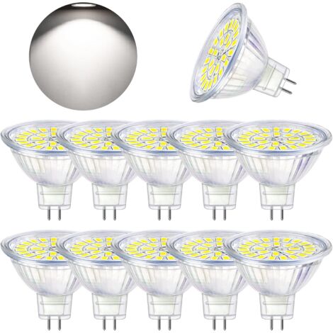 GU5.3 LED-Leuchtmittel, Kaltweiß 6000 K, MR16 LED 12 V, 5 W, entspricht 50 W Halogen, nicht dimmbare LED-Spot-Glühbirnen, 10 Stück