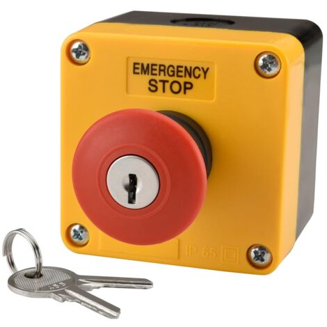 Bouton D'arrêt D'urgence (Not-Aus) Avec Clé De Sécurité - Pour Armoire électrique Ou Machine