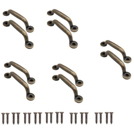 10 Stück antike Bronze-Schubladengriffe für Auszüge, Schränke, Kommoden, Küchen, Sideboards, Truhen, 90 x 22 mm (1/5)