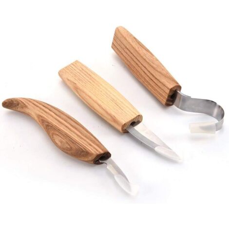 Holzschnitzwerkzeug-Set, 3-in-1-Holzschnitzset, inklusive Hakenmesser für die Holzbearbeitung, Schnitzmesser und Detailschnitzmesser