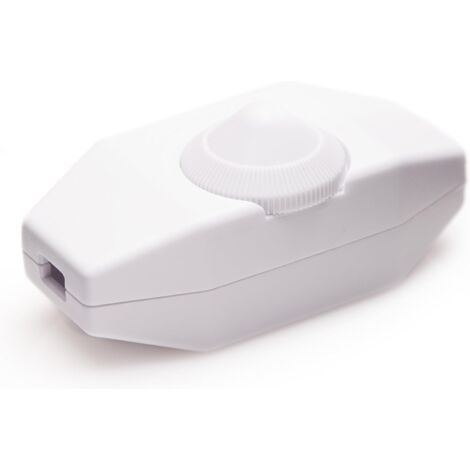 Lichtdimmer, Drehschalter mit 220-230V weiß, Druckknopf für dimmbare LED