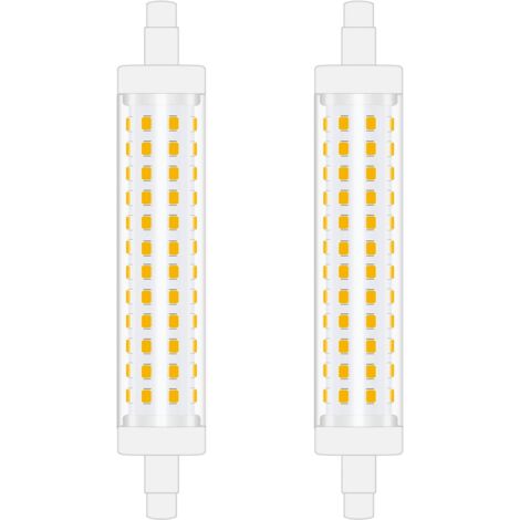 118 mm R7S LED-Glühbirne, 10 W, Kaltweiß 6000 K, linearer Strahler, doppelseitiger 100 W-Halogenlampen-Ersatz, perfekt für Schlafzimmer, Badezimmer, nicht dimmbar, 2 Stück (1/5)