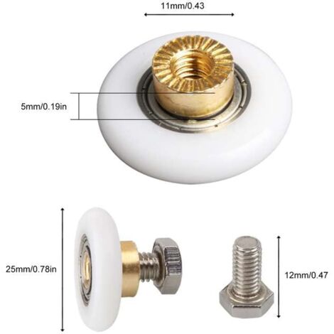 Produktbild von 4x Gewächshaus-Türrollen – Nylon U-Nut, 2,1cm, Für Schiebetüren & Schränke