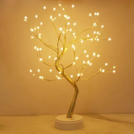 LED-Baumlichter, warmweiße Baumlichter, beleuchtete Baumlampe, verstellbare Zweige, 108 LEDs, für Hochzeitsfeier-Dekoration, USB/batteriebetrieben (1/5)