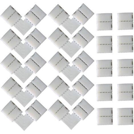 5050RGB LED-Streifenlicht, lötfrei, mittlere indirekte Schleife, 4-poliger L-Typ-Eckverbinder (1/3)