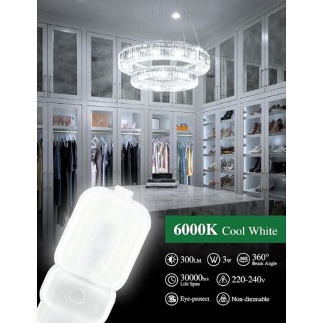 G9 LED Birne 5W = 50W Halogen – Kaltweiß 6000K, 500 Lumen, Nicht Dimmbar | Energiesparlampe Für Kronleuchter, Wand- & Deckenlampen | 30.000 Stunden Lebensdauer