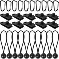 10 Stück schwarze Planenklemmen, robuste, wiederverwendbare Planenklemmen, Zelt-Clip, Pool-Klemme, elastische Plane, Anhänger-Zubehör für Camping-Planen, Wohnwagen, Garten, Schattentuch