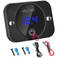 DC 12V 24V LED Digital Voltmeter Wasserdichter Spannungsprüfer für Auto Boot Marine Fahrzeug Motorrad LKW mit blauem Licht Digitalbildschirm Touch Display Panel