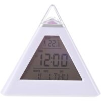 Kinderwecker – Pyramidenförmige digitale LED-Uhr, 7 Farbwechsel, klares Display mit Hintergrundbeleuchtung und Schlummerfunktion