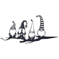 Kobold-Kunst, Garten, Hinterhof, Bäume, Dekoration, Metallstatue, Kunst, schwarzer Kobold, hohle Silhouette, Stapelornament