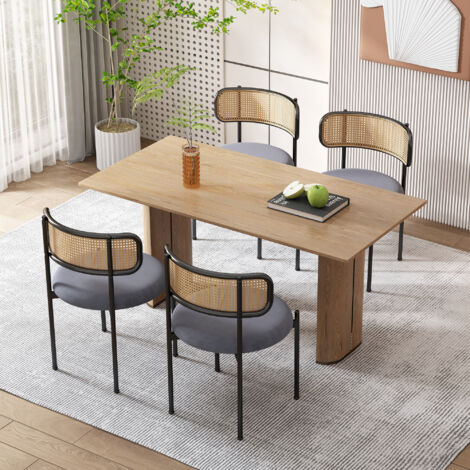 Set Di 2 Sedie Da Pranzo Moderne CHITA | Base In Metallo E Cuscino In Tessuto | Grigio Chiaro