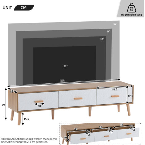 Mobile TV Da 175 Cm Con 2 Ante E 1 Cassetto + Tavolino Sollevabile Rivestimento Color Rovere Anta Cassetto In Rattan Gambe In Metallo Effetto Legno 88835390