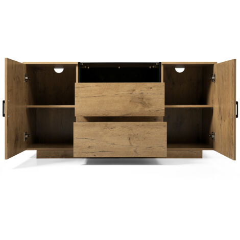 Credenza In Rovere Scuro Cassettiera Con 2 Ante E 3 Cassetti Credenza Con Ripiani Regolabili 120 X 40 X 76 Cm 78850448