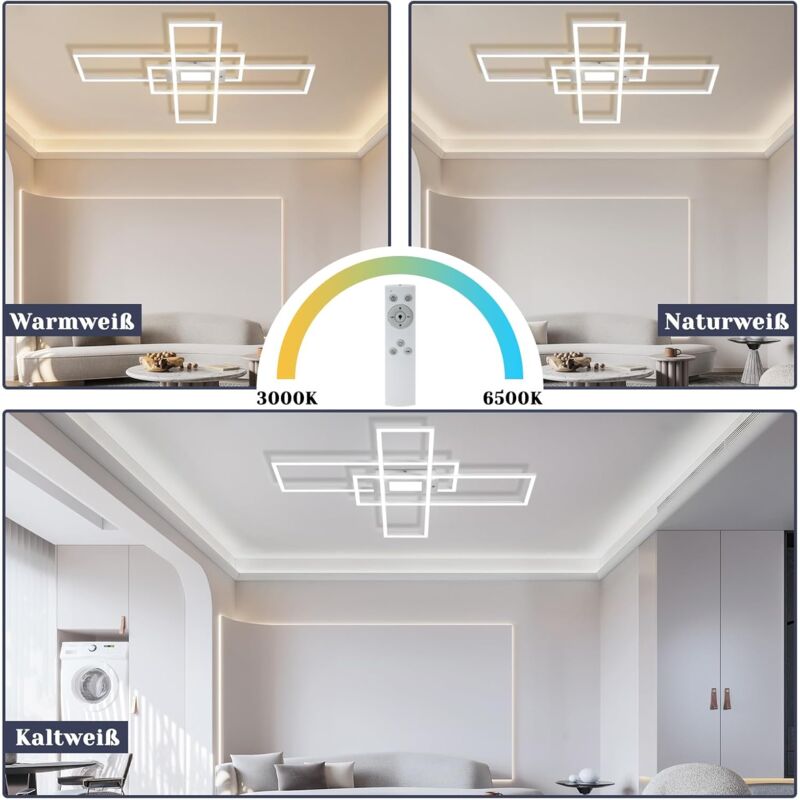 Homefire LED Kristall Deckenleuchte 75cm – Dimmbar, 3 Farbtemperaturen, Mit Fernbedienung, 80W