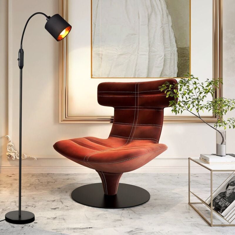 Glitzerlife Bogenlampe Schwarz - Industrielle Stehleuchte 360° Drehbar