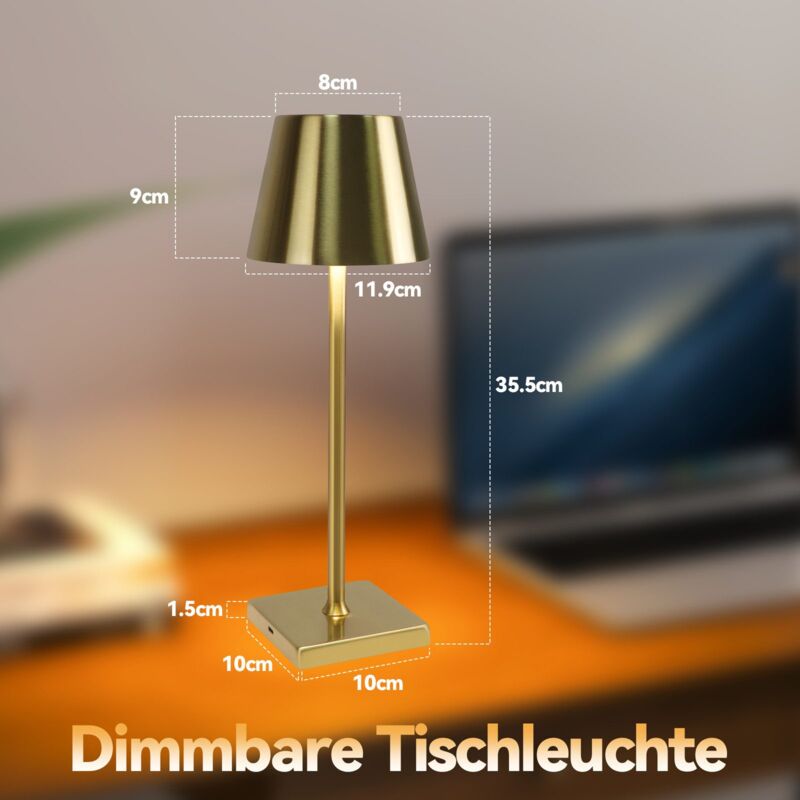 LED Tischleuchte Aluminium Mit Dimmer Touch Schalter Leuchte