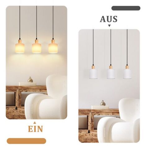 Produktbild von GBLY 2er Pack Pendelleuchte Vintage – Weiß, E27, Industrie-Look Mit Leder, 120 Cm Kabel