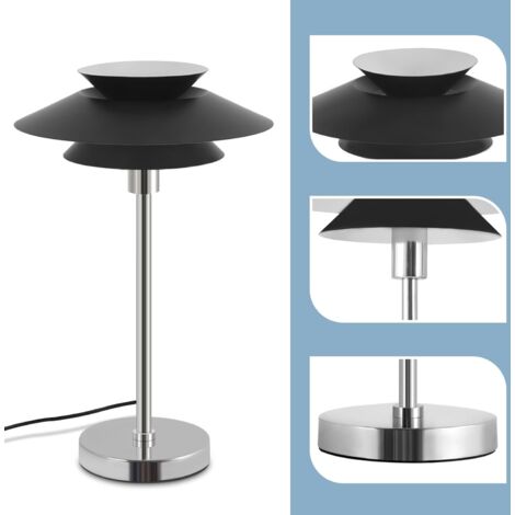 EGLO Tischlampe Mardyke – Industrial Nachttischlampe Aus Glas & Metall, 1-flammig, Mit Schalter, E27, Schwarz/klar
