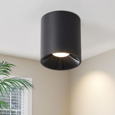 GBLY Aufbauspot Schwarz Deckenspots LED: Spots Deckenleuchte Aufputz Aufbaustrahler 7W Rund Deckenlampe Aufbau Deckenstrahler Küche 3000K Aufputzleuchte für Esszimmer Wohnzimmer Schlafzimmer
