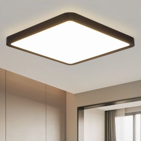 GBLY Deckenlampe LED Deckenleuchte Flach - Schlafzimmerlampe Schwarz Badezimmerlampe 23CM Deckenbeleuchtung Schlafzimmer 18W Küchenlampe Eckig Badlampe Decke Flurlampe 4000K für Bad Küche Flur